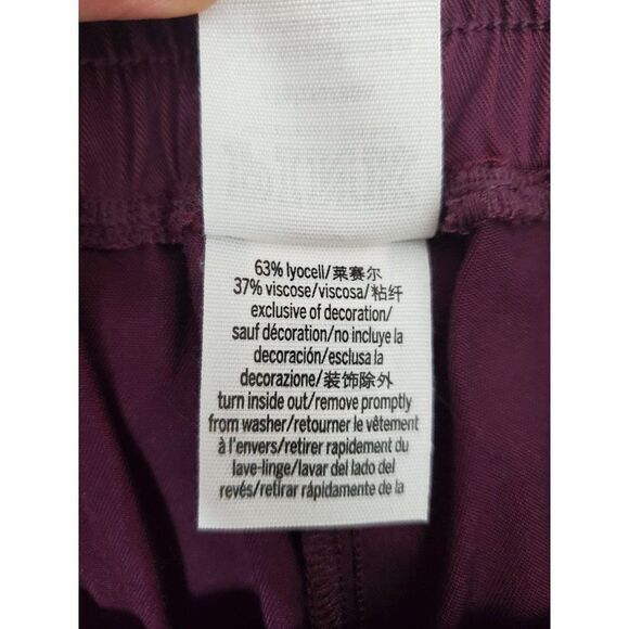 PINK Victoria's Secret RARE Burgundy Wine Lyocell Loose Fit Solid Casual Shorts - Picture 5 of 7